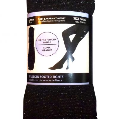 George fleeced footed super opaque tights wm31171  black size s/m